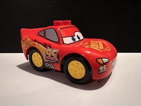 Lego Duplo Disney Cars Lightning McQueen CAR RED Piston Cup Yellow Wheels  VHTF