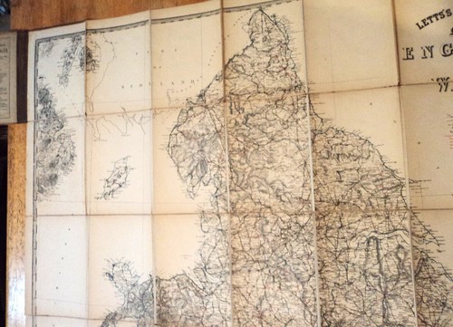 1883 LETT'S FAHRRADKARTE VON ENGLAND UND WALES GEFASST VERGOLDET GESTEMPELT DESIGN - Bild 4 von 7