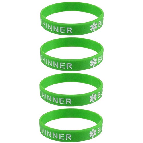 4 Pack Silicone Bracelets Wrist Bands Medical Alert Health Survival Awareness - Picture 35 of 73