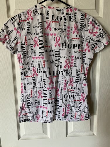Dickies Hope Breast Cancer Awareness White Scrubs size XS 6 Pockets 24”x18” in - Picture 2 of 7