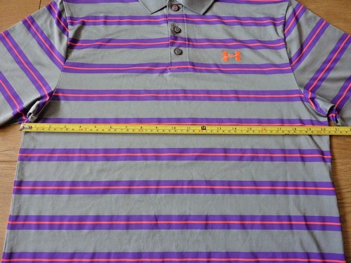 Camiseta polo de golf Under Armour para hombre Heat Gear suelta elástica a rayas talla MD/M/M - Imagen 5 de 11
