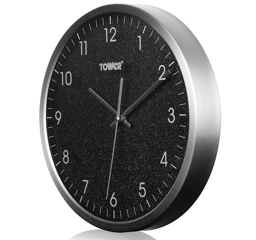 Turm schwarz funkelnd 30cm Wanduhr Glam funkelnd hängend Neu Wanduhr 12 Zoll - Bild 10 von 16