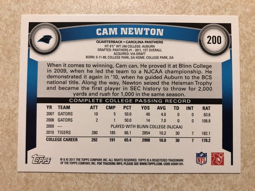 2011 CAM NEWTON Rookie RC Lot (3) — Topps + Score + Faces Of The Franchise — - Picture 4 of 12