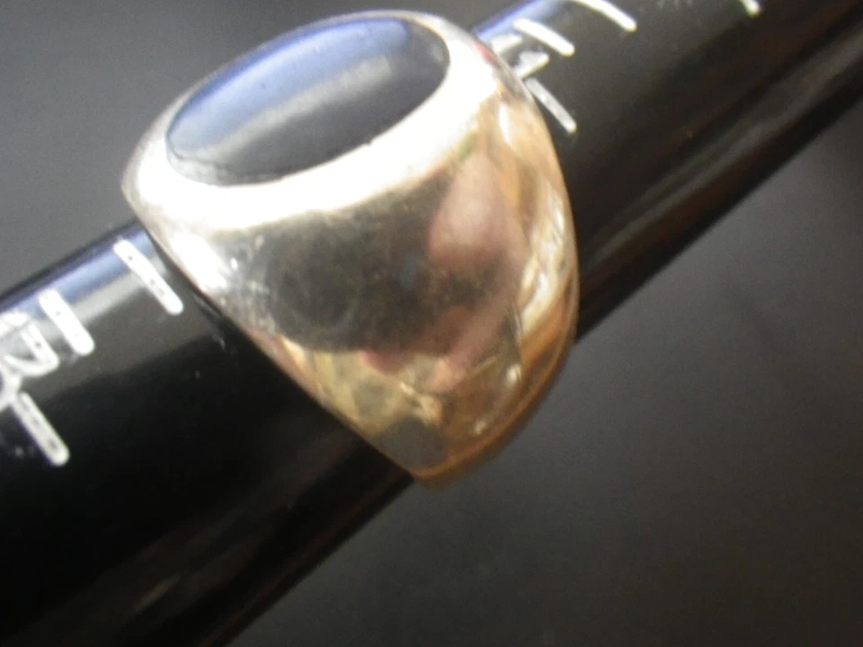 Piedra de ónix mexicana de plata .925 para hombre - con peso 19,22 gramos-Talla 12 Foto 2 de 4