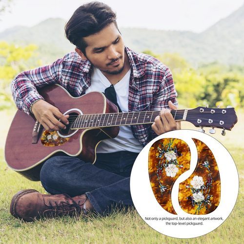 Acoustic Guitar Pickguard Thick Pick Guard Inlaid Abalone Flower for Most Martin - Picture 6 of 12