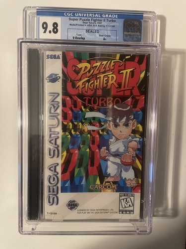 Super Puzzle Fighter II Turbo CGC 9.8 A+ Seal Sega Saturn Video Game Capcom - Picture 1 of 3