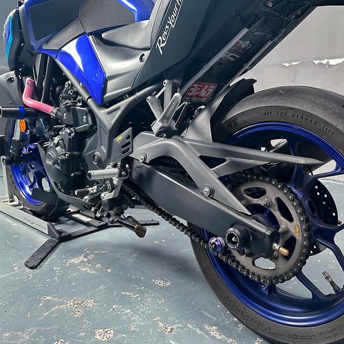 Protector de choque deslizadores de eje de horquilla de rueda delantera trasera para Yamaha YZF R25 R3 2015-2025 - Imagen 21 de 48