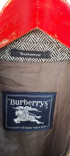 cappotto burberry vintage lana alpaca spina di pesce tweed grande leggero - Foto 3 di 11
