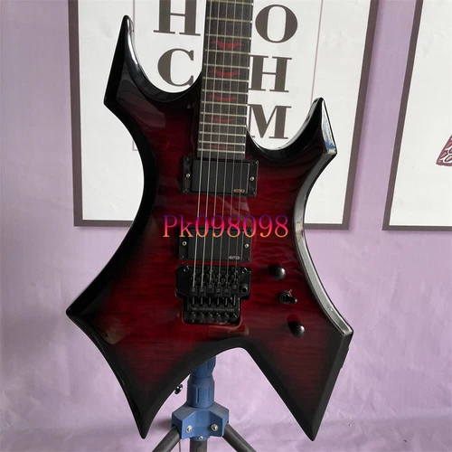 Flamed Top BC Warlock Extreme Electric Guitar Red Burst Floyd Rose Active Pickup