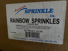 25 LB RAINBOW SPRINKLES - Carnival Mix -  Baking Ice Cream Cookie Desserts Bulk