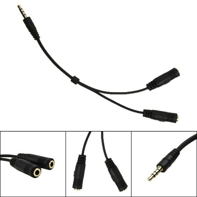 3.5mm Trrs Maschio A 2 Trs Presa Audio Cavo Video Cuffie Microfono Cavo |  eBay
