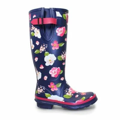 Ladies Womens Fashionable Lunar Floral Print Garden Festival Wellington 3-8