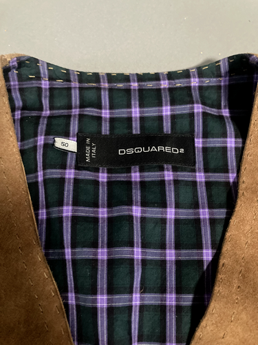 COOL/RARE! Dsquared2 Vintage Slim-Fit Sleek Suede Vest, M (50) - Picture 6 of 9
