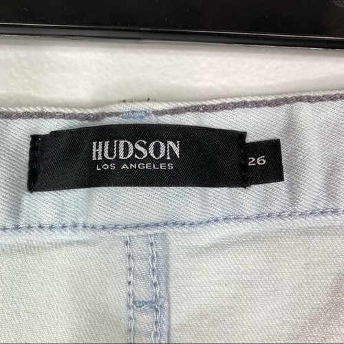 Neu mit Etikett Hudson Damenrock blau Größe 26 LuLu Fransensaum Denim helle Waschung 175 $ - Bild 8 von 12