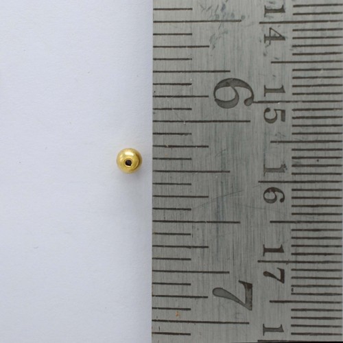 3mm 18k Yellow gold ball beads spacer jewelry finding Supplies Sold in 2pcs - Picture 6 of 7