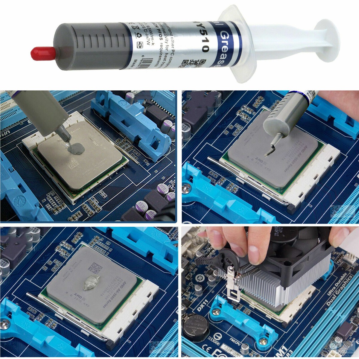 Super 20w/mk Thermal Grease LK-20 Series Thermal Compound Paste Heatsink for IC/Processor/CPU/GPU/All Coolers Carbon - 7