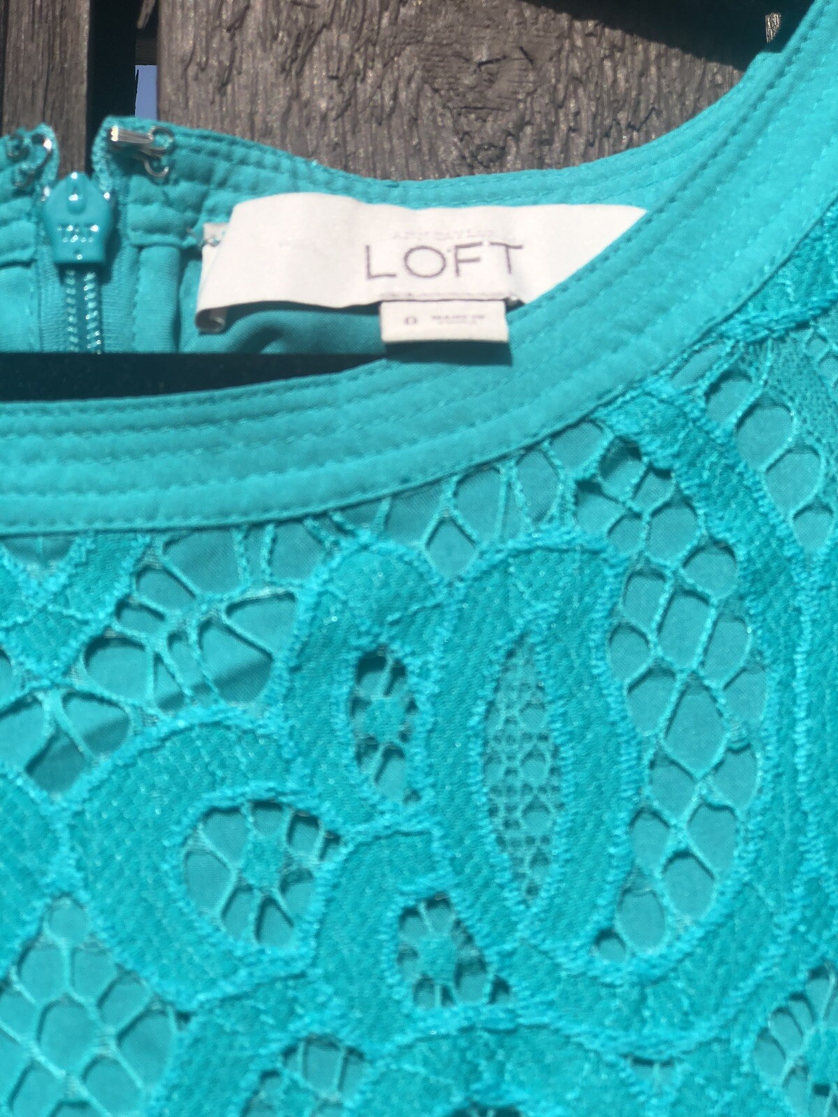 Loft Women's $98 Lace Dress Sleeveless Teal Blue … - image 2