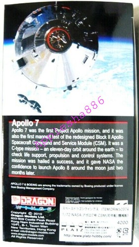 DRAGON 50374 APOLLO 7 COMMAND SERVICE MODULE CSM 1/72 FINISHED model NASA SPACE - Picture 8 of 9