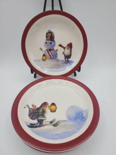 Williams Sonoma Set of 4 Nordic Elf dessert plates