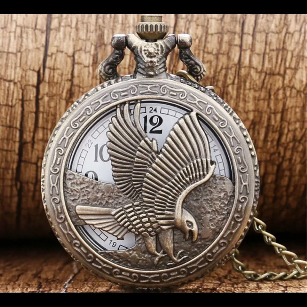 COPY Flying Eagle Quartz Pocket Watch Bronze