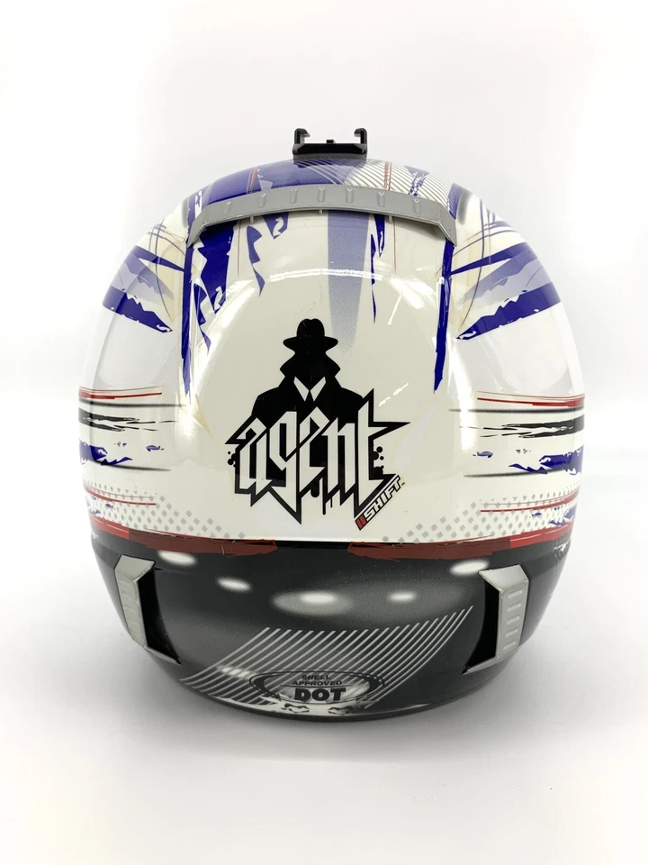 Capacete SHIFT Agent masculino pequeno bicicleta suja off road MotoX vermelho branco azul  - Imagem 4 de 4