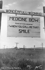 1950s Bow Wyoming Sign Medicine Sanborn #2313 RPPC Postcard 25-2594