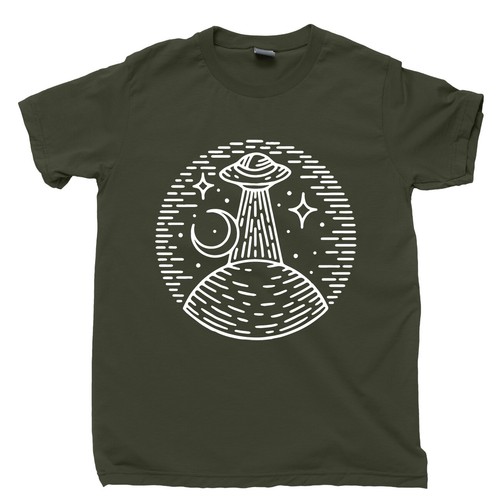Alien T Shirt Flying Saucer Extraterrestrial Spaceship Believe UFO Sightings Tee - Picture 13 of 13