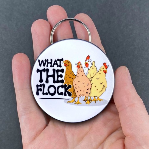 Chicken What the Flock Bottle Opener Keychain Handmade Pet Portrait Accessory - Picture 2 of 18