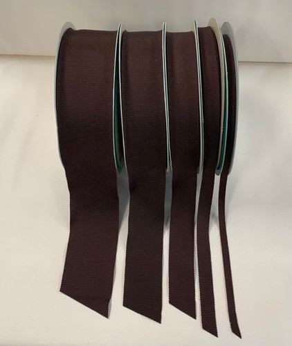 Chocolate Brown 100% Rayon Petersham Ribbon (5 Widths to choose from) - Picture 1 of 4