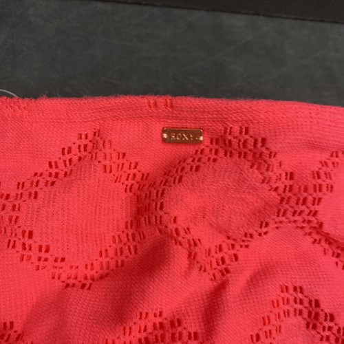 Roxy Pink Crochet Medium Bikini Bottom Cheeky Swimsuit High Waisted Beach M - Picture 7 of 9