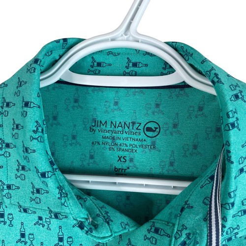 NEW Vineyard Vines Jim Nantz Palmero Polo Mens XS Caribbean Green Stretch $110 - Picture 6 of 7