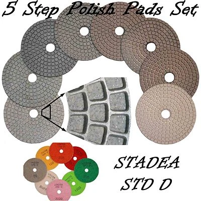 STADEA 4" Diamond Polishing Pads Grit 400 Wet/Dry Pad