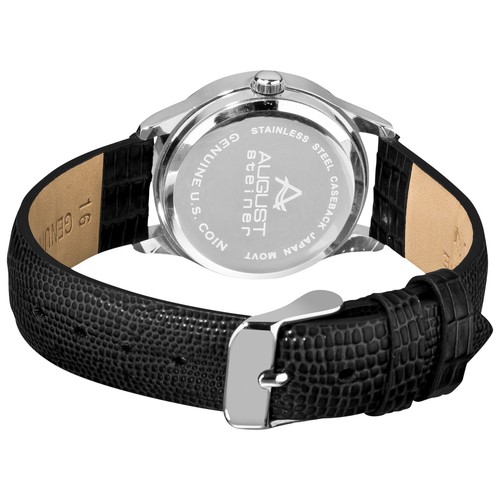 Reloj para mujer August Steiner CN005S cuarzo conmemorativo esfera moneda correa de cuero - Imagen 4 de 4