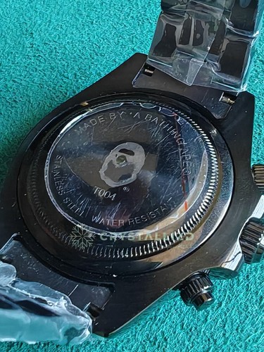BAPE A BATHING APE TYPE 4 T004 BAPEX 42mm Watch CHRONOGRAPH QUARTZ ALL BLACK - Picture 7 of 10