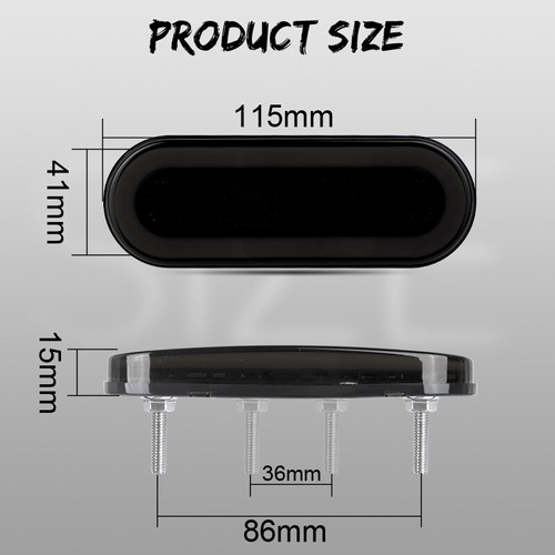 2x  Oval LED Truck Trailer Turn Tail Brake Lights Flowing DRL Stop Reverse Lamp - Imagen 2 de 16