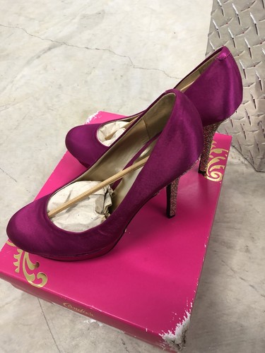 Candie’s Hot Pink Sparkle Glitter Heels Pumps New Year’s Eve Christmas - 第 1/5 張圖片