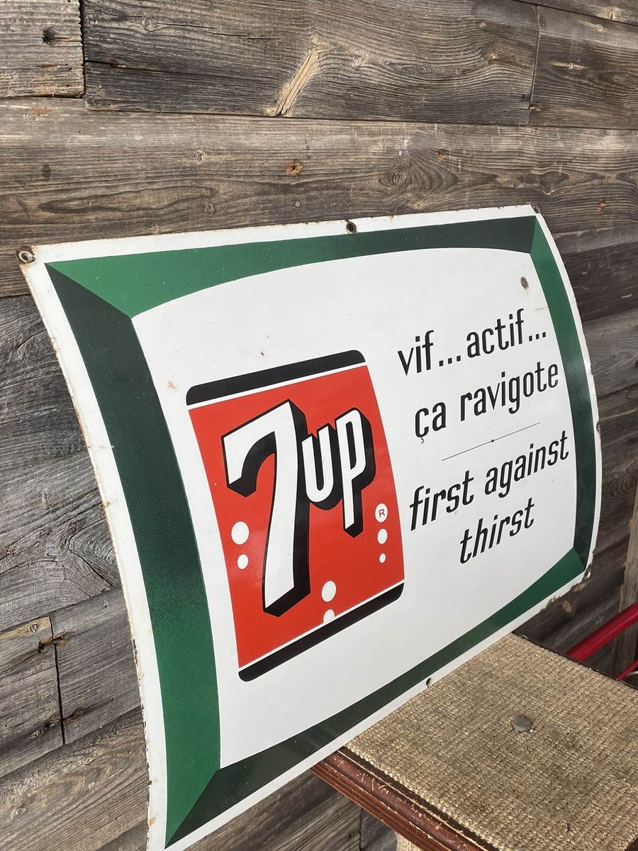 60年代セブンアップパブミラー看板鏡旧ロゴサイン7up
