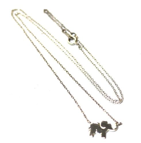 925 Sterling Silver small elephant pendant 19" necklace 1.8g womens ladies - Picture 11 of 17