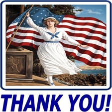 30 Custom USA Patriotic Thank You Personalized Address Labels