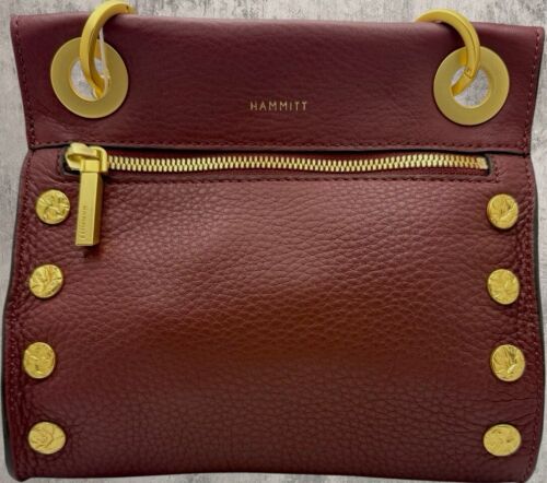 Hammitt Tony Pomodoro Red Leather Gold Studded Small Crossbody Shoulder Bag NWT - Picture 2 of 11