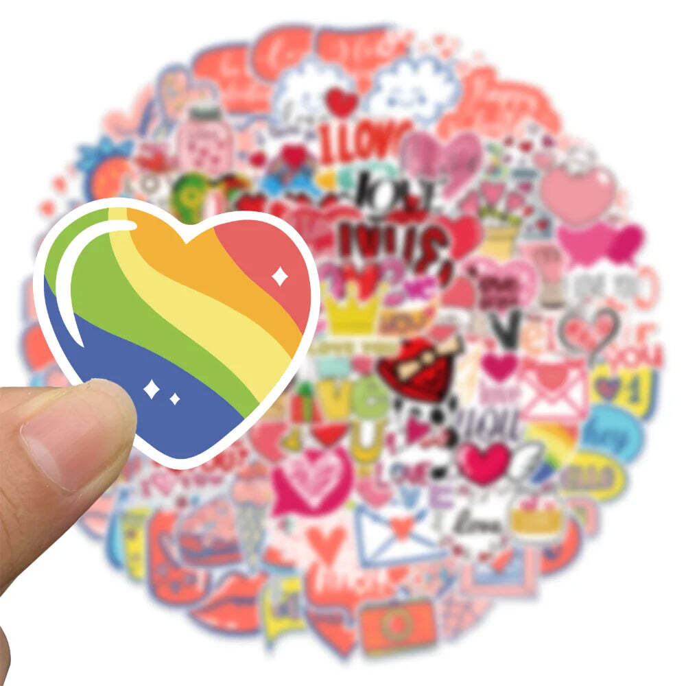 50/100pcs Valentine Stickers For Notebook Car Laptop Scrapbooking Material Adesi