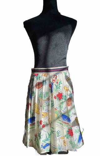 J.Crew Factory Honolulu Hawaiian Tropical Island Pleated Skirt Size 2 Lined