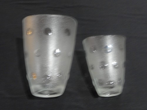 2 Glass Vases with "Bubble"Effect, Same Shape & Design, Different Size, Italy, A - Picture 3 of 3