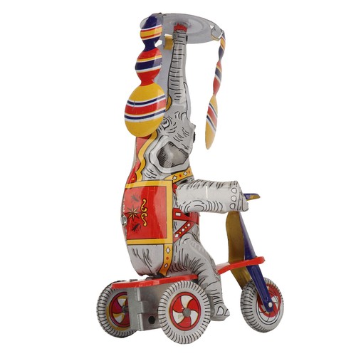 Elephant On Tricycle Tin Toy Retro Iron Elephant On Tricycle Clock EJ - Picture 11 of 22