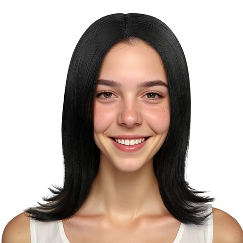 12inch Women Synthetic Wigs Short Bob Straight Natural Black Color Full Hair Wig - Picture 11 of 13