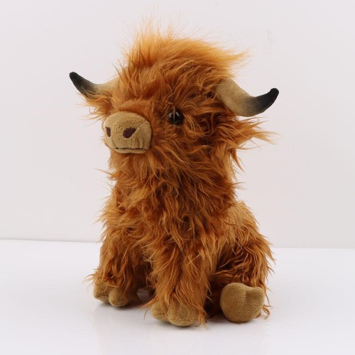 29cm Highland Cow Plush Toy - Adorable Realistic Stuffed Animal Long Fluffy Hair - Picture 26 of 27