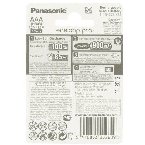 Panasonic eneloop Pro BK-3HCCE/4BE Mignon AA 1,2V NiMH Akku und ACBOXAA - Bild 3 von 4