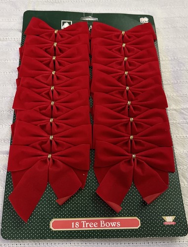 Trim A Home Weihnachtsbaum Pappaufsteller rote Samtschleifen 54 insgesamt Kmart Neu aus altem Lagerbestand - Bild 3 von 10