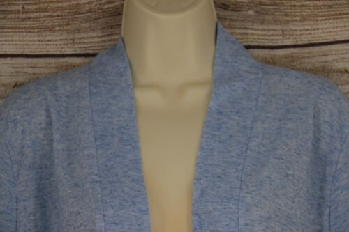 Drapers & Damons Womens Sz XL Roll Tab Sleeve Linen Duster Cardigan Heather Blue - Picture 2 of 6