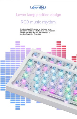 Mechanical Keyboard TFT Screen Multifunctional Knob Gaming Keyboard Three Mode - Picture 4 of 44